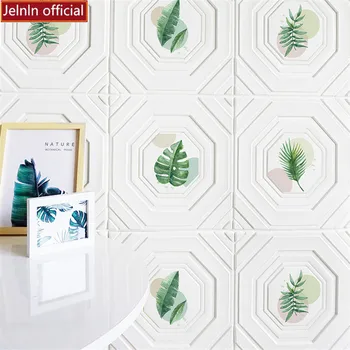 

Chinese lotus pattern simple self-adhesive wallpaper modern living room bedroom 3D wall stickers refurbished foam wallpaper