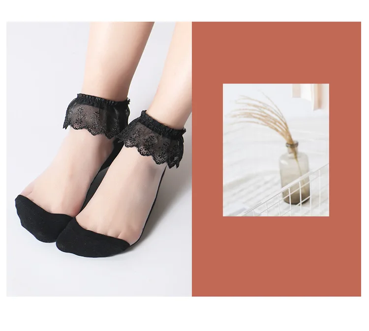 Spring New Style Bottom Cotton Crystal Silk Stockings Anti Hook Silk Stockings Transparent Ultra-Thin Viscose Socks Women's