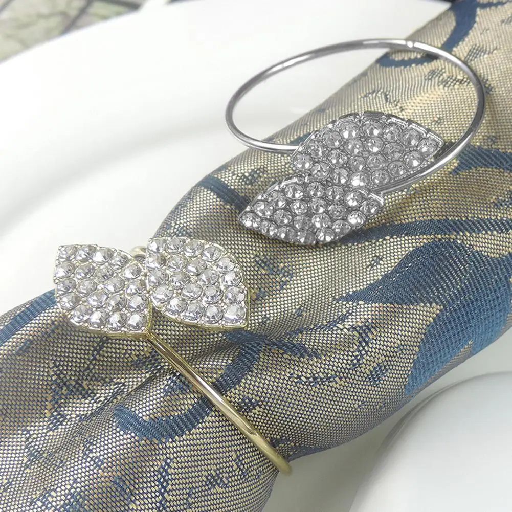 1pcs Christmas Napkin Rings Silver Gold Alloy Napkin Buckle For Home Hotel Wedding Party Dinners Table Decoration