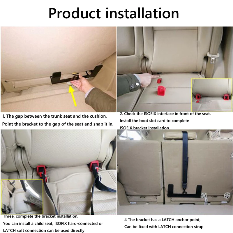 Isofix Universal Car Safety Seat Mounting Bracket, Universal Child Seat  Anchor Mounting Kit for ISOFIX Belt Connector (Updated Version) :  : Baby Products