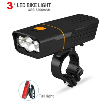 

L2 / T6 Bicycle Light USB Rechargeable 5200mAh Mobile Power Bank Bike Light Waterproof MTB Cycling LED Headlight Bike Accessorie