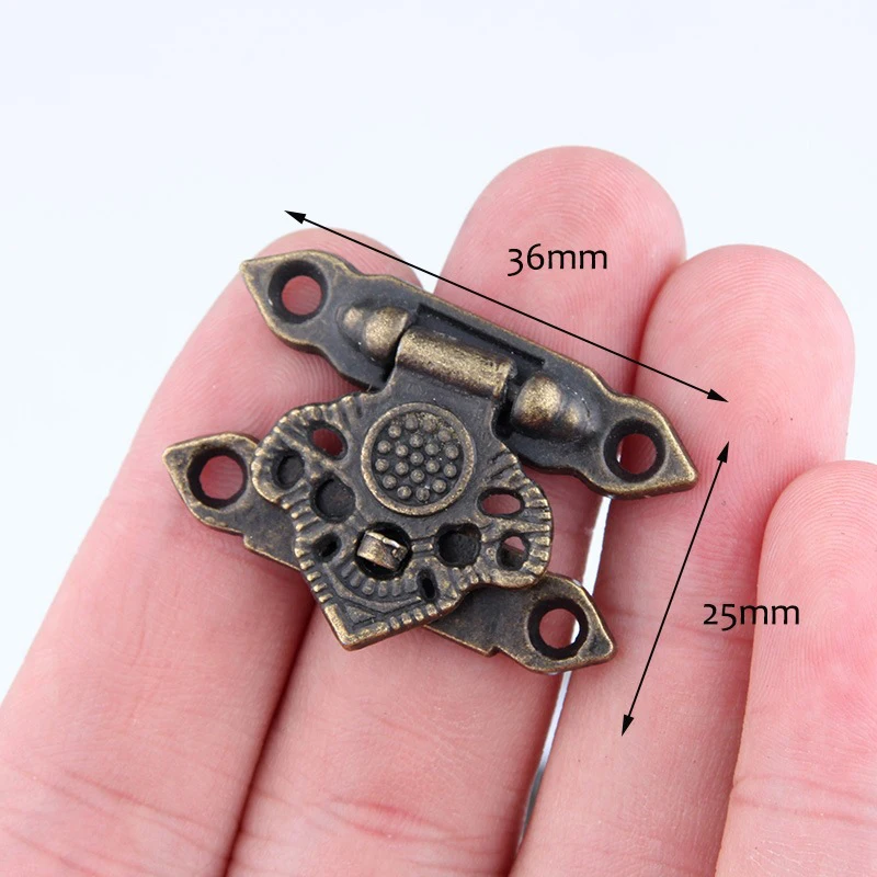 

6pcs 25*36mm Metal Buckle Decorated Wine Box Lock Furniture Hardware Door Gift Suitcase Box buckle small flower buckle