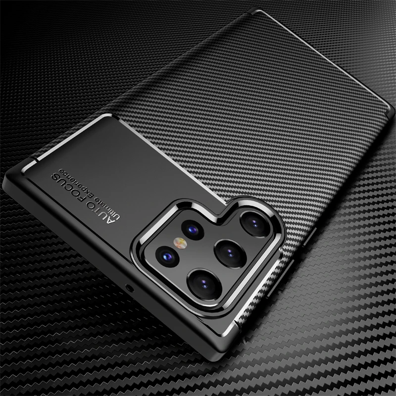 Матовый чехол S22Ultra из углеродного волокна с рисунком для Samsung Galaxy S 22 S22 Ultra Plus + 5G 2022
