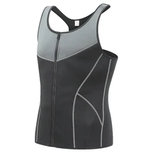 Мужской жилет, неопреновый корсет для занятий спортом, фитнеса, на молнии, для тренировки талии, сауна, сжигание жира, без рукавов, эластичный, черный, для похудения