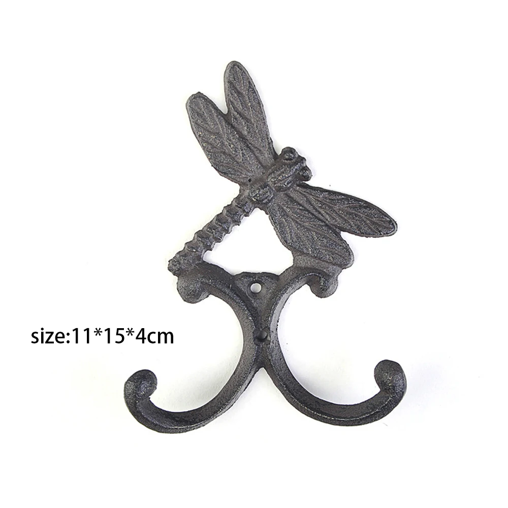 1pc Rustic Cast Iron Hook Dog/Cat/Owl/Dragonfly/Butterfly/Sunlight/Elephant Hanger  Wall Mounted Key/Coat/Towel Decor Kitchen - AliExpress