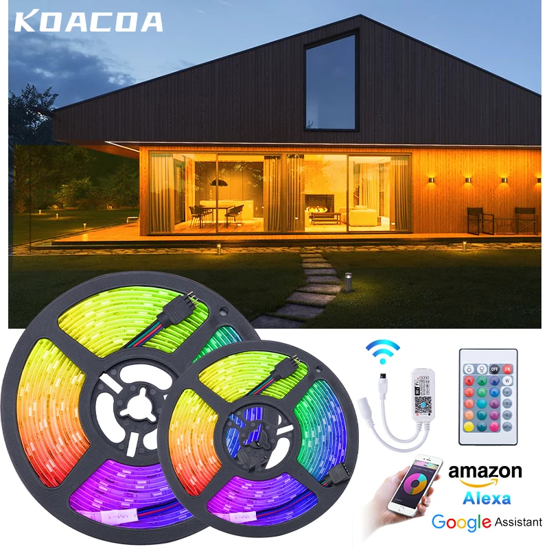 Светодиодная лента SMD RGB 2835 5050 с Wi Fi 5/10/15 м 12 В постоянного тока|Светодиодные ленты|