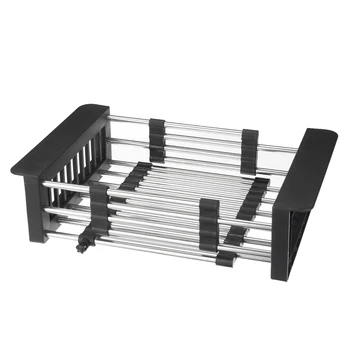 

Stainless Steel Adjustable Telescopic Kitchen Over Sink Dish Drying Rack Insert Storage Organizer Fruit Vegetable Tray Drainer