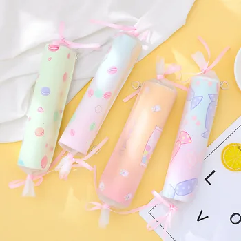 

Kawaii Roll Candy Sugar Pink School Pencil Cases lovely Cute Solid Pencil box School Student Pen Bag Supplies Stationery Girls