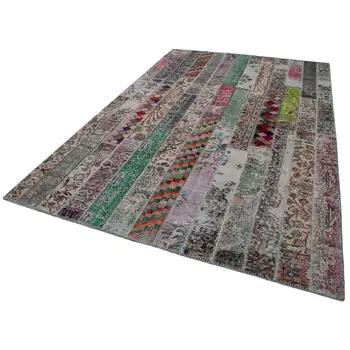 

202x303 Cm Multicolor Handmade Modern Patchwork Rug-7x10 Ft