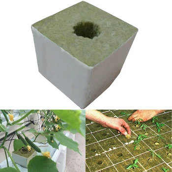 

6pcs Hydroponic Grow 50x50x50mm Home Garden Compress Base Rockwool Slab Greenhouse Seedling Block Planting Media Starter Plugs
