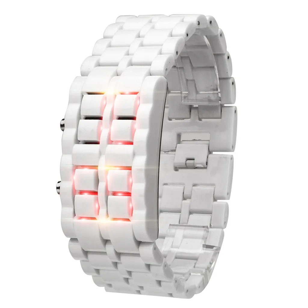 

Man's And Woman's Watches New Iron Samurai Metal Bracelet LAVA LED Digital Hour relojes para hombre Wristwatch Mens saat erkek