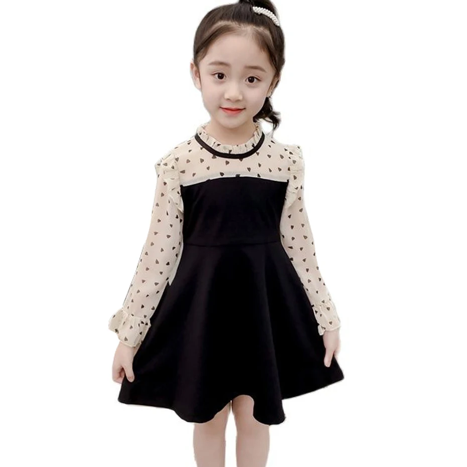 Kids Dresses For Girls Heart Pattern Girls Dress Spring Autumn Child