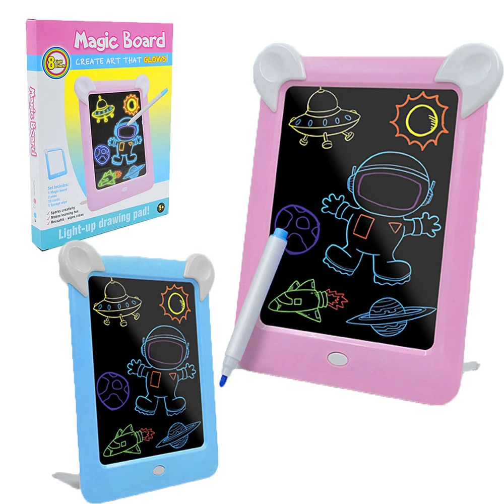 

Luminous Magic Pad Drawing Board LED Shining Magic Drawing Board Learning Education Electronic Fluorescent Word Draw Light Paint