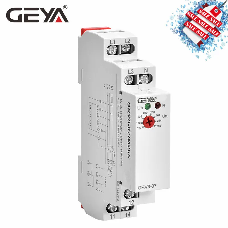 GEYA GRV8-07 Мощность напряжения тока автомат защити цепи 3 фазы Напряжение монитор чередования фаз Управление реле