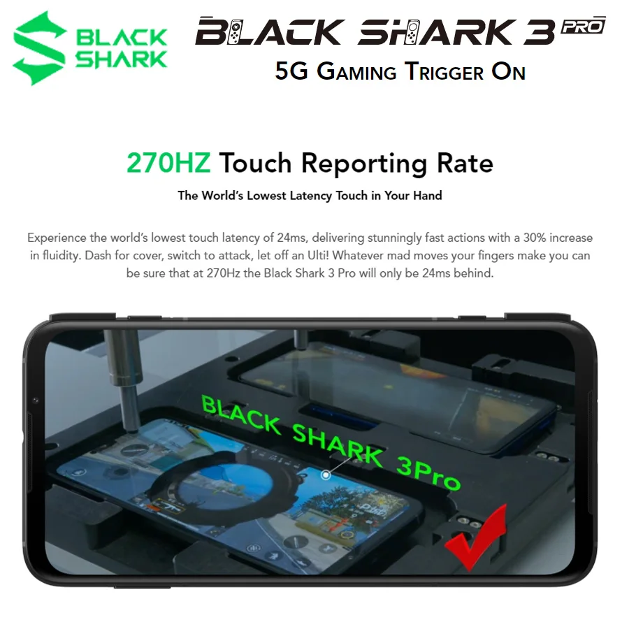 Global Version Xiaomi Black Shark 3 Pro 5G Gaming Smartphone 12GB 256GB Snapdragon 865 5000mAh 7.1 Global Version Xiaomi Black Shark 3 Pro 5G Gaming Smartphone 12GB 256GB Snapdragon 865 5000mAh 7.1