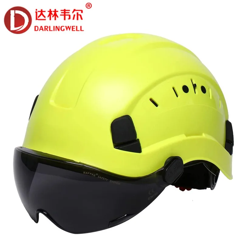 Safety Helmet With Goggles Men's Construction Hard Hat High Quality ABS Protective Helmets Work Cap For Working Climbing Riding fall restraint system