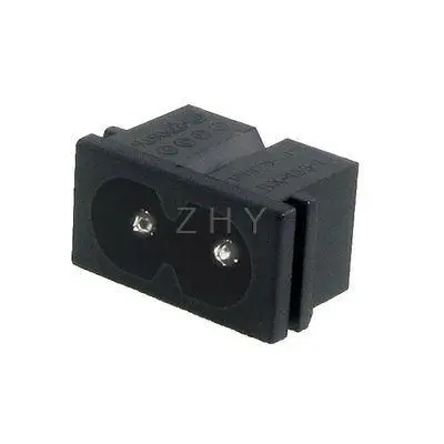 

10 x Black 2 Pin IEC320 C8 Inlet Plug Power Socket AC 250V 10A