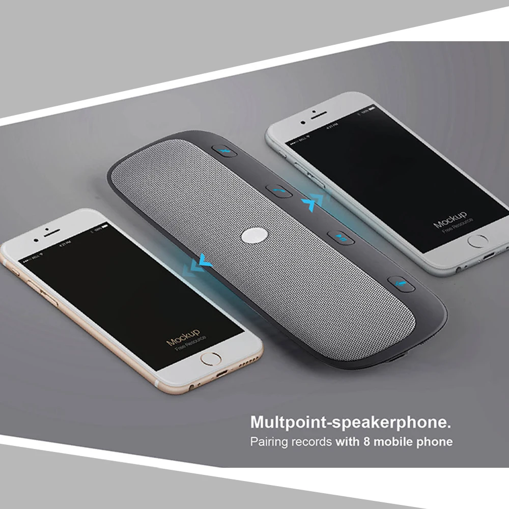 BORUiT солнцезащитный козырек многоточечный беспроводной Bluetooth громкая связь вызов автомобильный комплект динамик телефон аудио музыкальный динамик для смартфонов