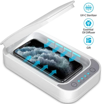 

UV Light Face Mask Sterilizer Box Anti Bacteria Ultraviolet Ray Disinfection UV Smartphone Sterilizer Box with Aromatherapy