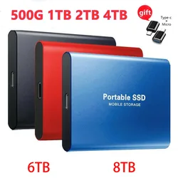 Mini Mobile External Hard Drive USB 3.1 8TB SSD Solid State for Xiaomi Huawei Apple Mobile Phone Desktop Laptop Hard Disk