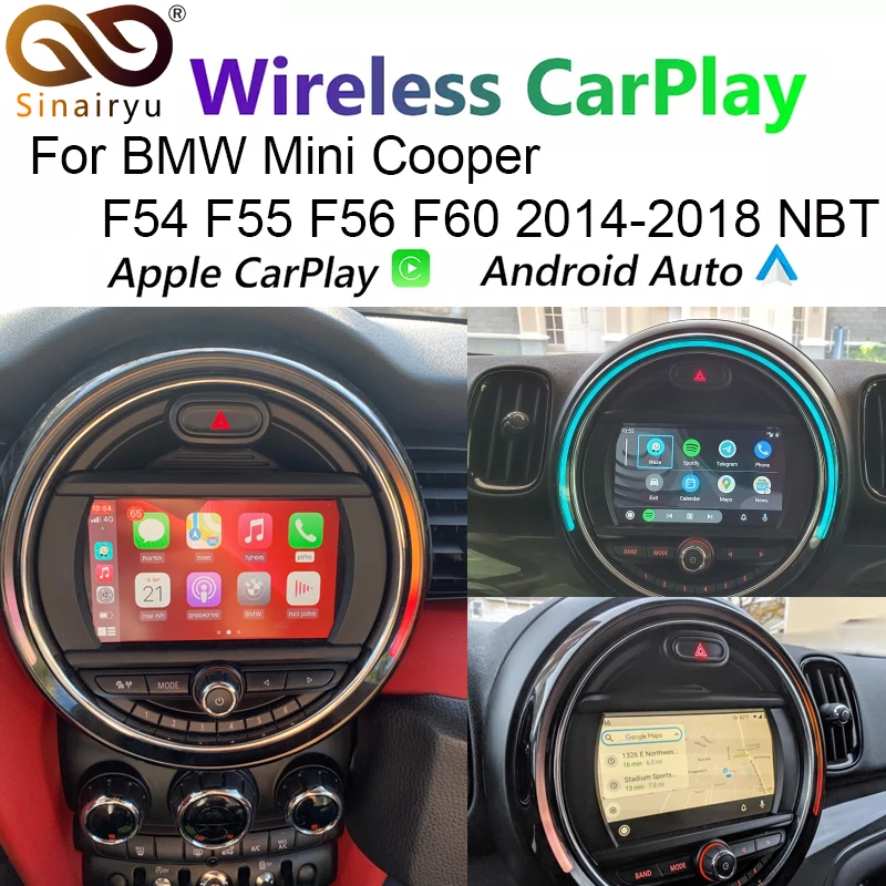 Wireless Apple CarPlay Android Auto Decoder For BMW Mini Cooper F54 F55