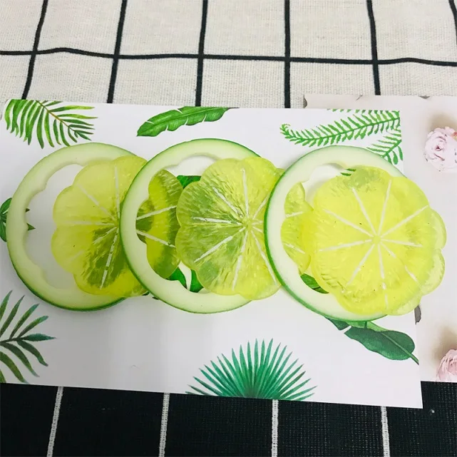 green lemon circle 3 шт. искусственные фрукты высокая имитация клубника модель манго Орнамент Ремесло реквизит для фотосъемки Рождественское украшение для окон - Цвет: green lemon circle
