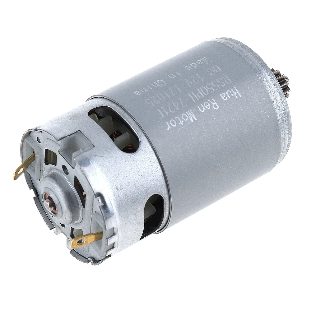 Portable RS550 12V 19500 RPM DC Motor with Two-speed 12 Teeth and High Torque Gear Box for Electric Drill / Screwdriver