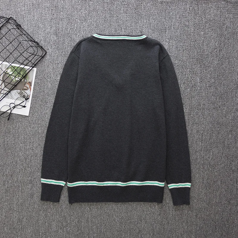 2019 New Sweater Slytherin Ravenclaw Hufflepuff Long Sleeve Sweater V-neck All-match Unisex Daily Clothes Cosplay Costumes
