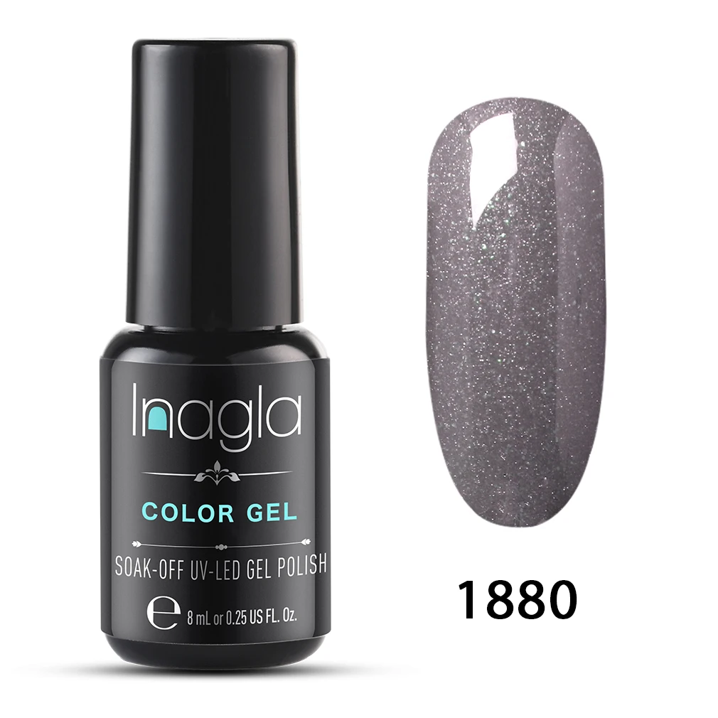 Inagla чистый цвет УФ-гель для ногтей 8 мл чистый цвет для ногтей базовое верхнее покрытие впитывающийся Гель-лак для ногтей маникюрный лак - Цвет: 1880