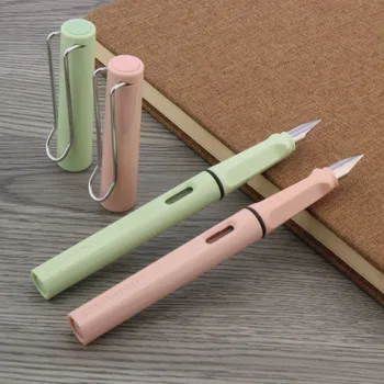 

JinHao plastic fountain pen purple silver stainless steel nib Macaron pink Mint Green Stationery Office school supplies Writing