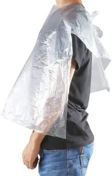 

100X Plastic Disposable Hair Cutting Cape Hairdressing Home Barber Apron Dyeing*