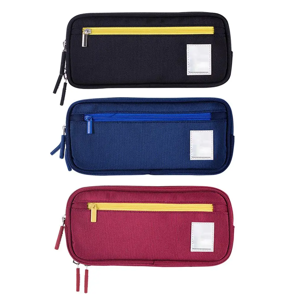 

Large capacity stationery box nylon double layer multifunctional student pencil case rugged portable pen case