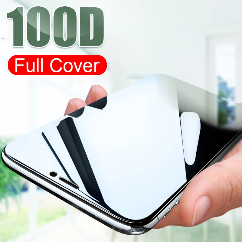 100 D закругленные края полное закаленное стекло для iPhone X XR XS 11 Pro Max Защитная пленка для экрана для iPhone 6 7 8 6S Plus стеклянная пленка