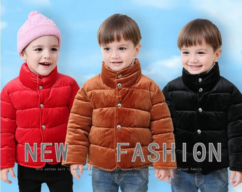 Boys Jackets 2019 New Winter Outerwear Girls Warm Thick Gold Velvet Jacket Fashion Kids Gentleman Party Coat Children Outerwear (2)