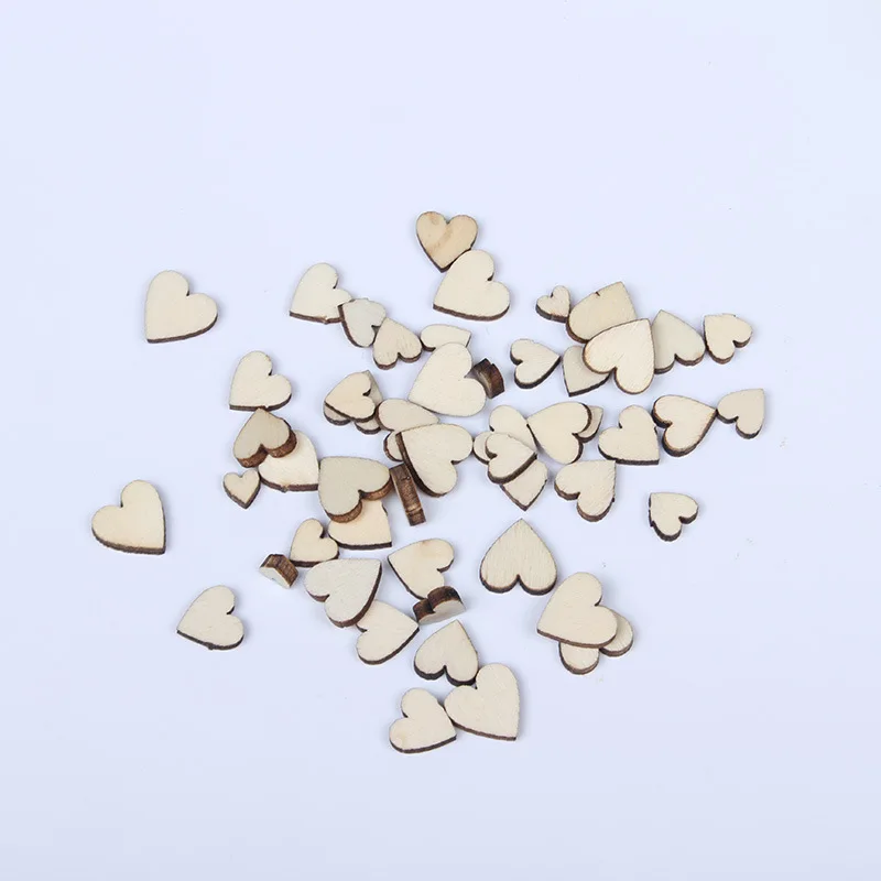 30Pcs Heart Different Sizes Mixed Wooden Chips DIY Decorative Embellishment Crafts Home Decorations Scrapbook Hand-made Graffiti | Дом и сад