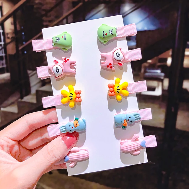 10PCS/Set New Girls Cute Cartoon Ice Cream Unicorn Hair Clips Kids Lovely Hairpins Headband Barrettes Fashion Hair Accessories 33