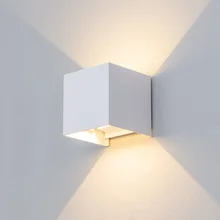 Регулируемый 6 Вт светодиодный настенный светильник IP65 водонепроницаемый внутренний и наружный алюминиевый настенный светильник поверхностного монтажа светодиодный светильник для сада и крыльца