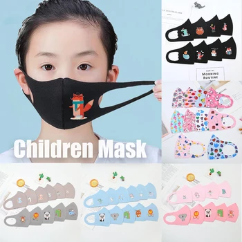 

3PCS PM2.5 Children Anti-pollution Masks Boys Girls Cartoon Mouth Face Masks Kids Anti-Dust Breathable Earloop Washable Reusable