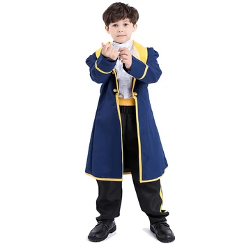 

Boy Kids Purim European Kings Prince Costume Beauty and The Beast Cosplay Halloween Carnival Fancy Dress