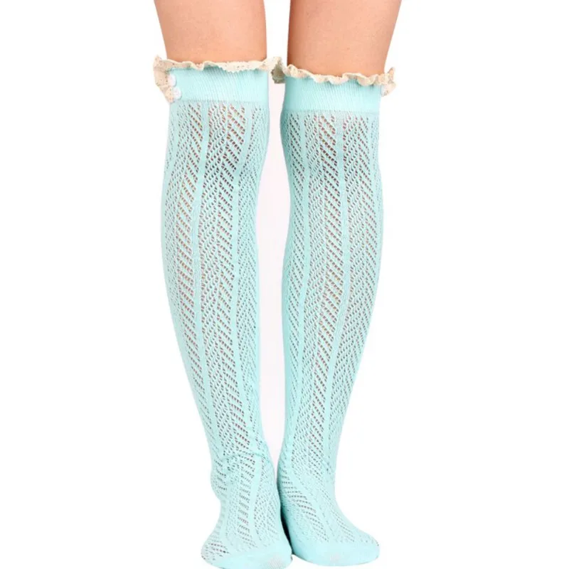 New Stockings With Lace Decor Fashion Casual All-match Hollow Out Women Knee Socks Cosplay Women Stockings