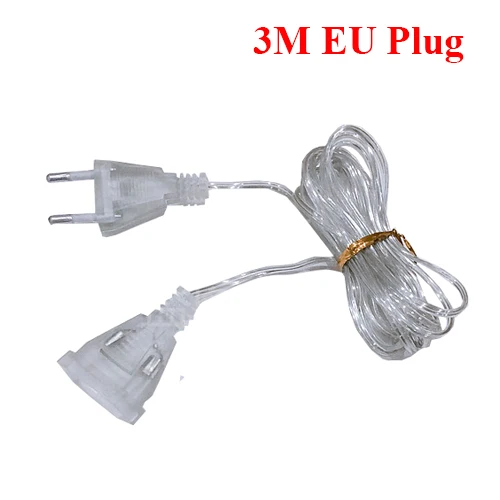GUIRLANDE LUMINEUSE,3M Cable US PlugRallonge pour guirlande de 3 mètres, avec interrupteur