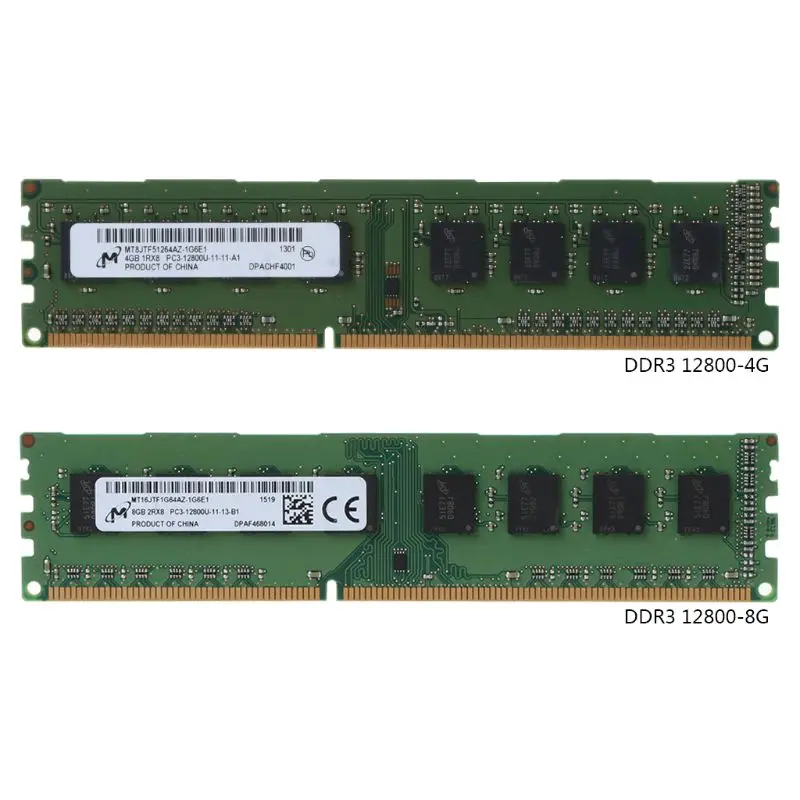 

4GB/8GB DDR3 PC3-12800S 1600MHz 240 Pin PC12800 DIMM Module for Micron Chipset PC Desktop Memory RAM