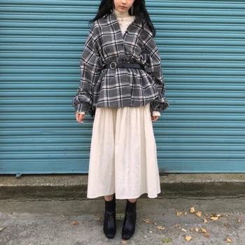 

Chic Plaid Blouse Women Shirt Long Sleeve Elegant Ladies Casual Blouses Woollen Thick Autumn Winter Elegant Blouse Streetwear