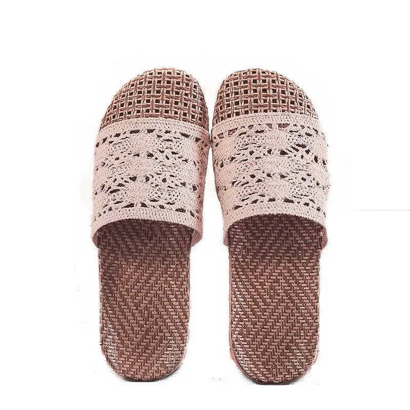 

Suihyung/женские льняные тапочки; Новинка 2021 года; Дизайнерские женские повседневные шлепанцы; Кружевные сандалии на плоской подошве; Льняные Вьетнамки; Летняя домашняя обувь