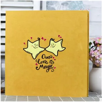 

2018 new Embroidered photo album self-adhesive coated DIY hand album paste-type lovers photo album baby creative gifts