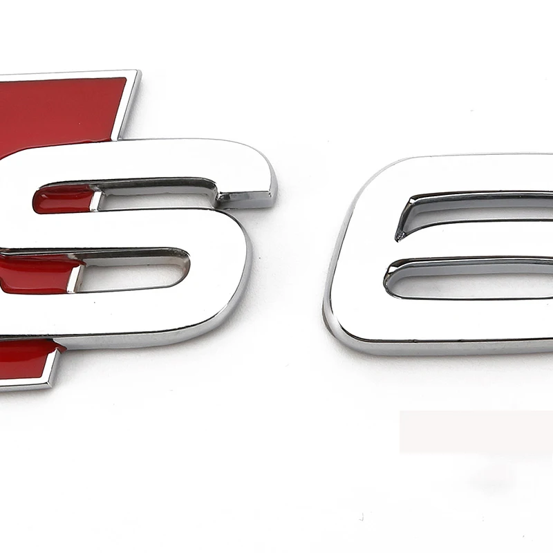 S3 S4 S5 S6 S8 RS3 Badge Audi RS Sline Black Silver Logo Emblem Trunk Sticker 3D 