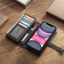 Samsung Note 10 Чехол-кошелек Премиум кожаный кошелек на молнии съемный магнитный флип-чехол A40 чехол для телефона с отделениями для кредитных карт