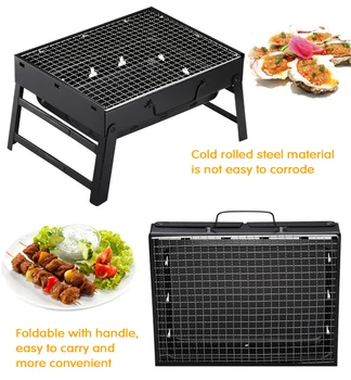

Charcoal Grill Barbecue Portable BBQ &Stainless Steel Folding Grill Tabletop Outdoor Smoker BBQ For Picnic Garden Terrace Travel