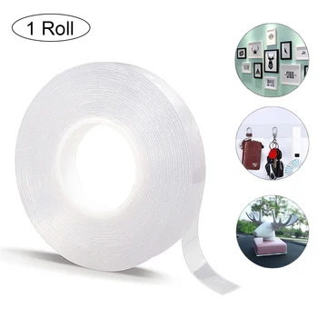 

1/2/3/5m Reusable Nano Magic Tape Double-Sided Adhesive Tape Removable and Washable Adhesive Tape Home&Car Storage Fixing Tools