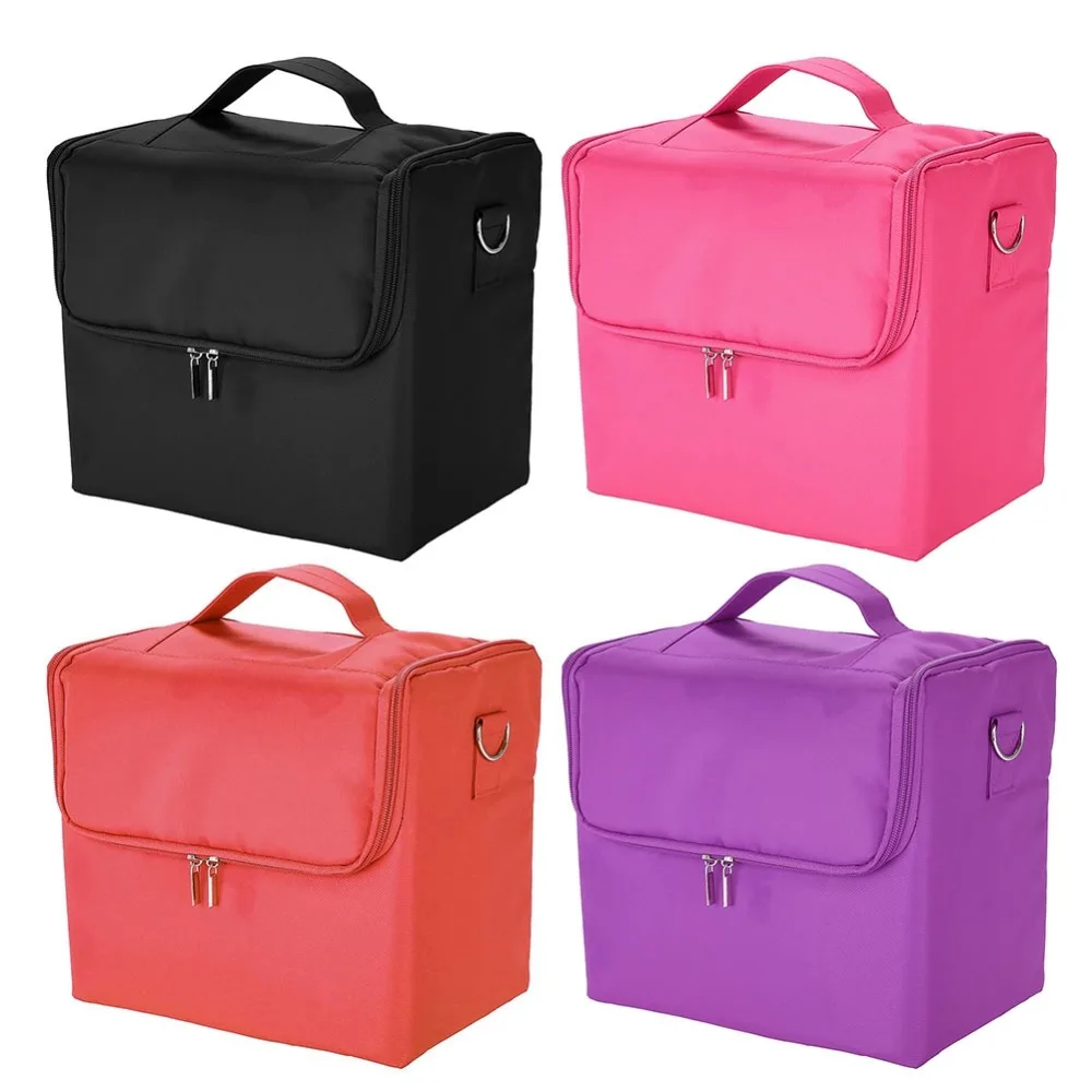 Three Layers Professional Large Capacity Make Up Tattoo Storge Bag Portable Cosmetic Case Nylon Suitcase Tattoo Supplies Box travel compressible packing cubes waterproof storage bag travel foldable suitcase nylon portable with handbag luggage organizer